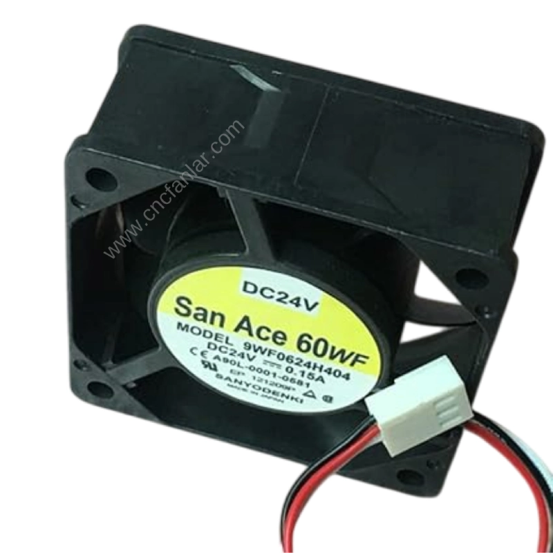 San Ace 60 CNC fan, model A90L-0001-0581 – 9WF0624H404 ile Fanuc sürücü sistemlerine uyumlu, kompakt ve dayanıklı bir tasarıma sahiptir.