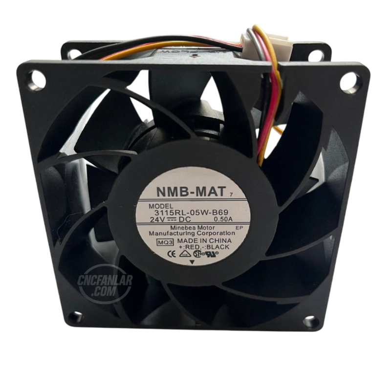3115RL-05W-B69 80x80x38 mm 24VDC 0.50A 3 kablolu NMB MAT fan