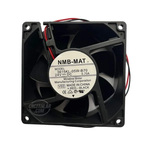 24VDC 2 kablolu NMB MAT fan, 92x92x38 mm boyutunda, sessiz ve güçlü soğutma.