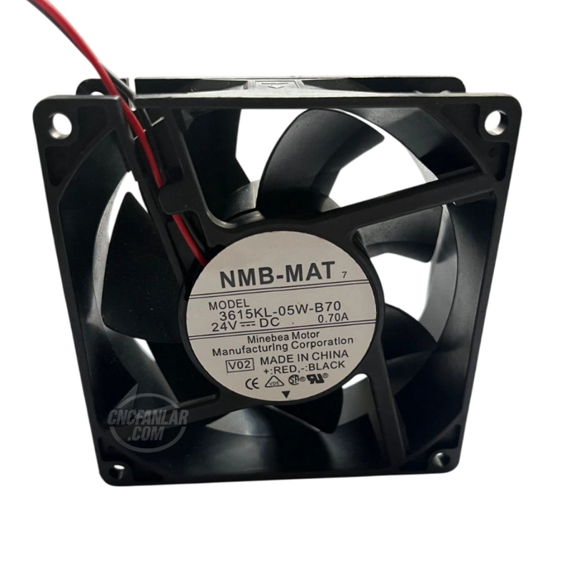 NMB MAT marka 92x92x38 mm boyutlarında 24VDC 0,70A 2 kablolu yüksek performanslı fan.