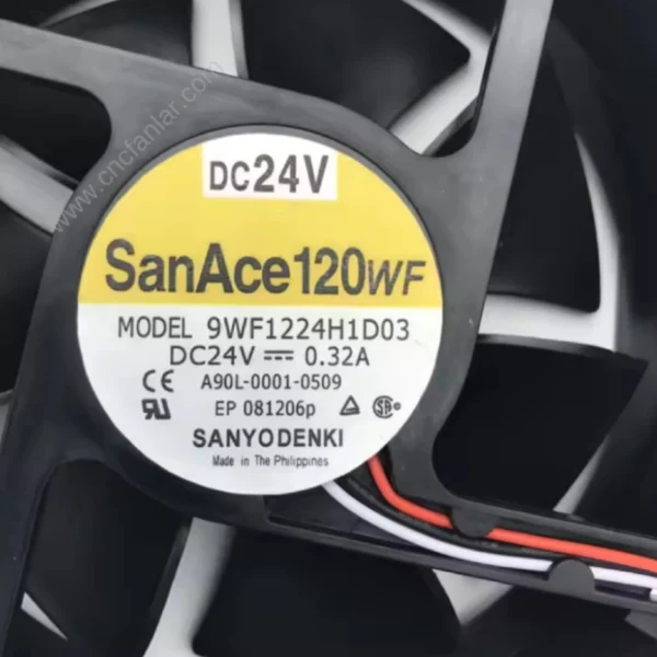 San Ace 120 24V fan, A90L-0001-0509 - 9WF1224H1D03 modeli, Fanuc sürücü sistemleri için tasarlanmış endüstriyel fanuc sürücü fanıdır.