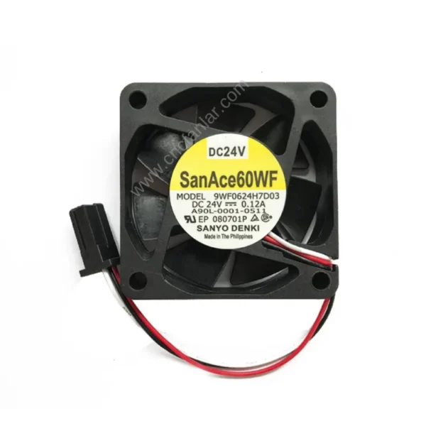 San Ace 60 fan, A90L-0001-0511 – 9WF0624H7D03 model numarasıyla Fanuc sürücü sistemlerine uyumlu yüksek verimli soğutma çözümü.